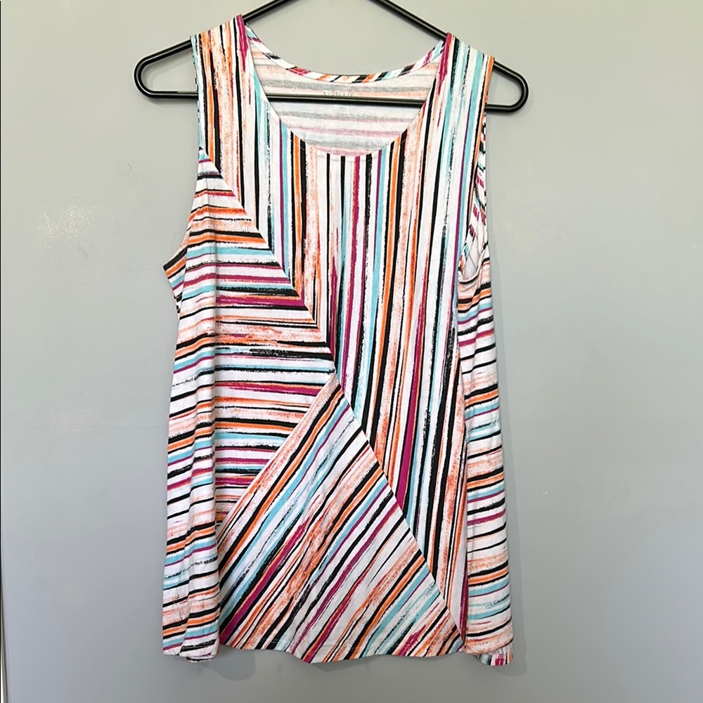 Kim Rogers Colorful Striped Tank Top size M